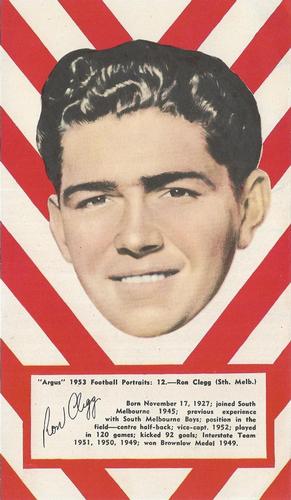 1953 Argus Football Portraits #12 Ron Clegg Front
